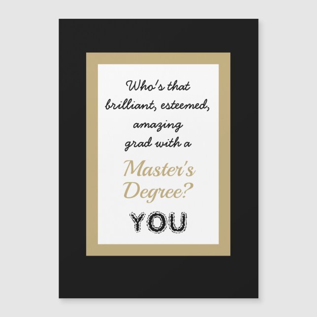 CUTE Master's Degree Magnetic Card (Framsida)
