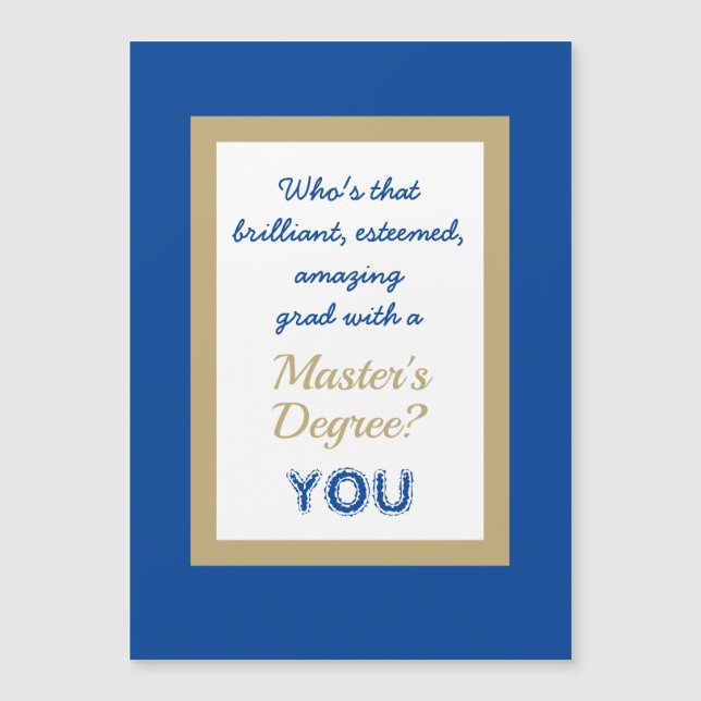 CUTE Master's Degree Magnetic Card (Framsida)