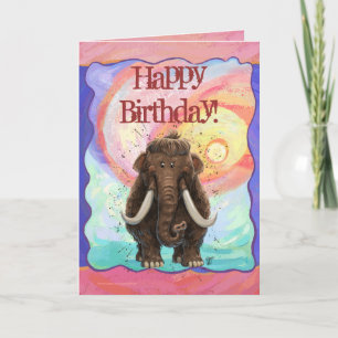 Cute Mastodon Grattis på födelsedagen Kort