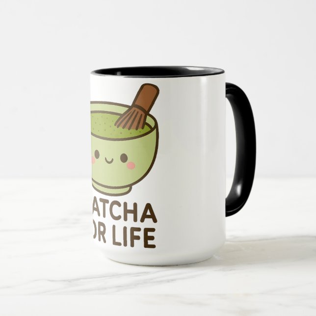 Cute Matcha Bowl Sticker Mugg (Framsida höger)