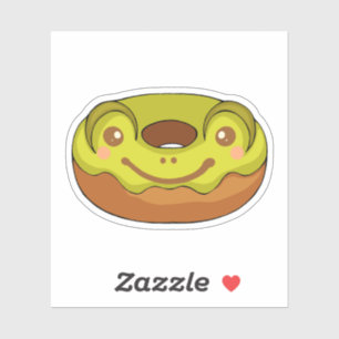 Cute Matcha Frog Donut Klistermärken