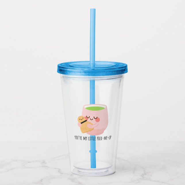 Cute Matcha Tea Hug Illustration Take Away Mugg (Framsida)