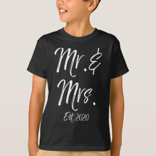 Cute Matching Bride Groom Wedding presenterar & T Shirt