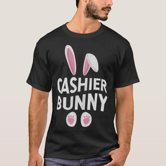 Cute Matching Family Easter Day  Cashier Bunny T Shirt (Framsida)