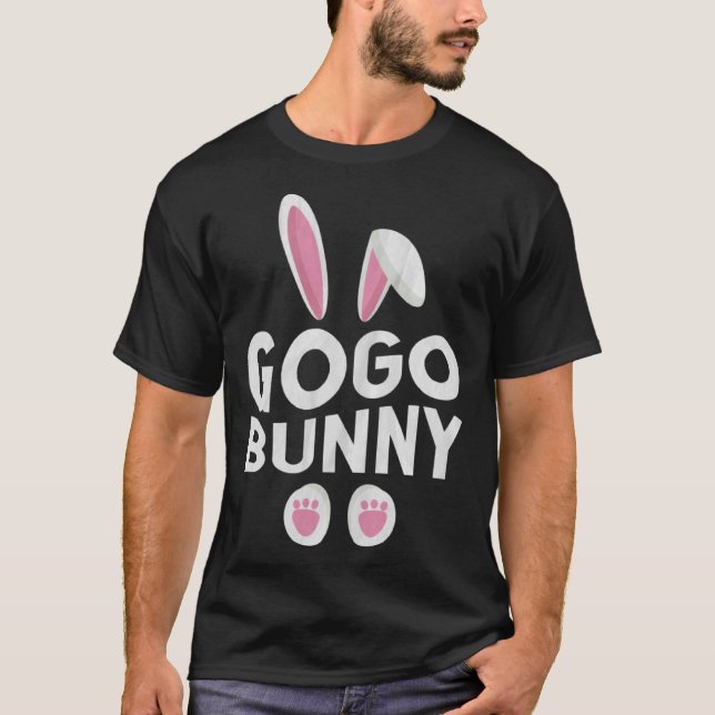 Cute Matching Family Easter Day Gogo Bunny T Shirt (Framsida)
