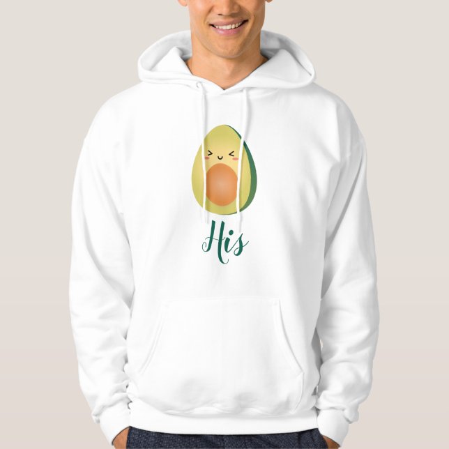 Cute Matching lite Avocados Funny gör att Avocuddl Hoodie (Framsida)