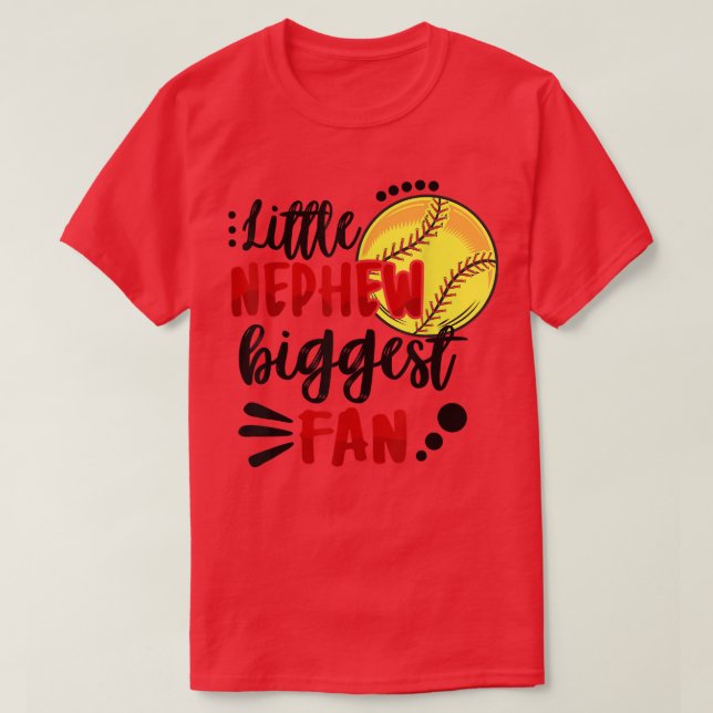 Cute Matching Softball Family Little Nephew Bigges T Shirt (Design framsida)