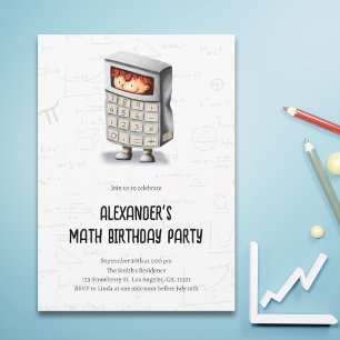 Cute Math Forms Mönster Barns födelsedag Party Inbjudningar
