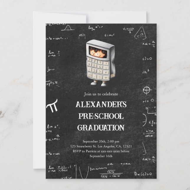 Cute Math Kids Preschool Studenten Inbjudningar (Framsida)