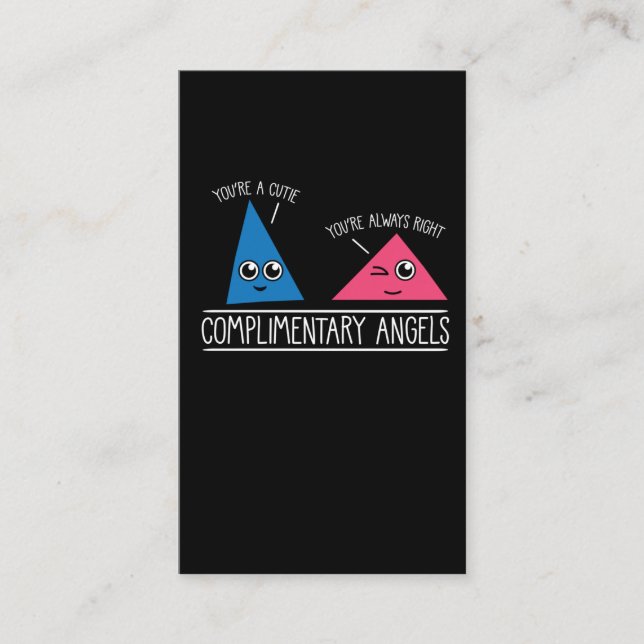 Cute Math Lärare Undervisare Complimentary Änglar Visitkort (Framsida)