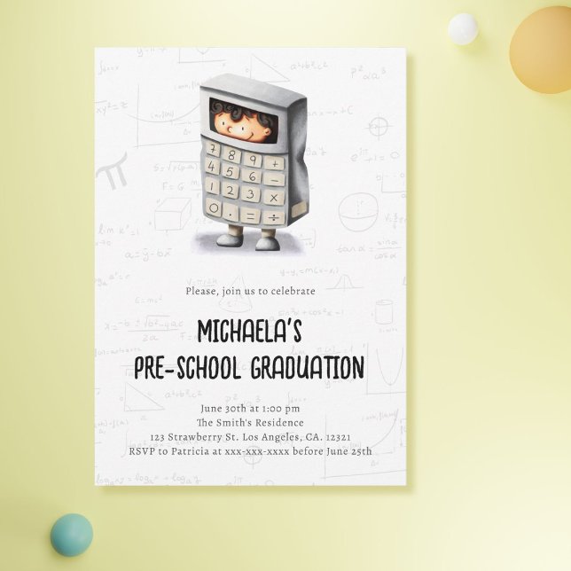 Cute Math Preschool-Studentfest Inbjudningar (Skapare uppladdad)