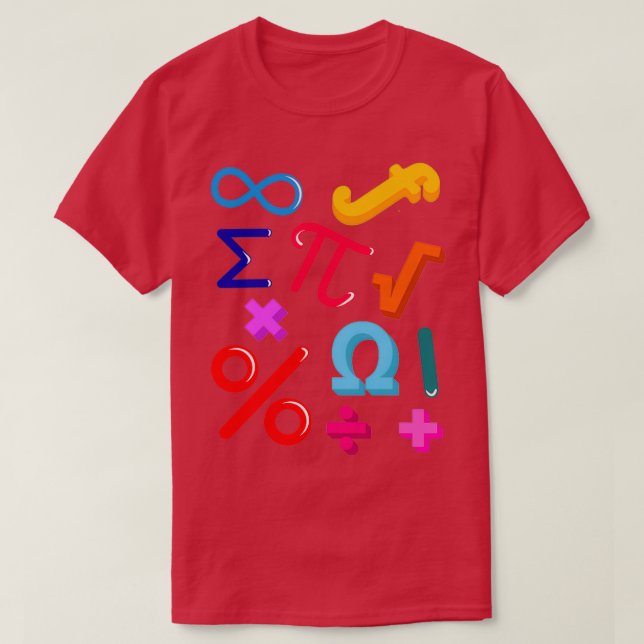 Cute math-symboler för Math älskare T Shirt (Design framsida)