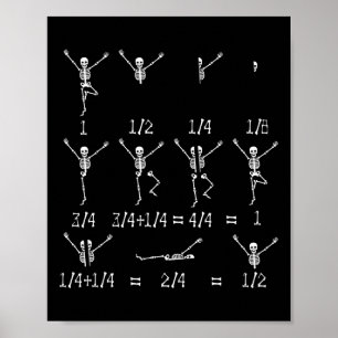 Cute Math Teacher Equation Skeleton Math Studenter Poster