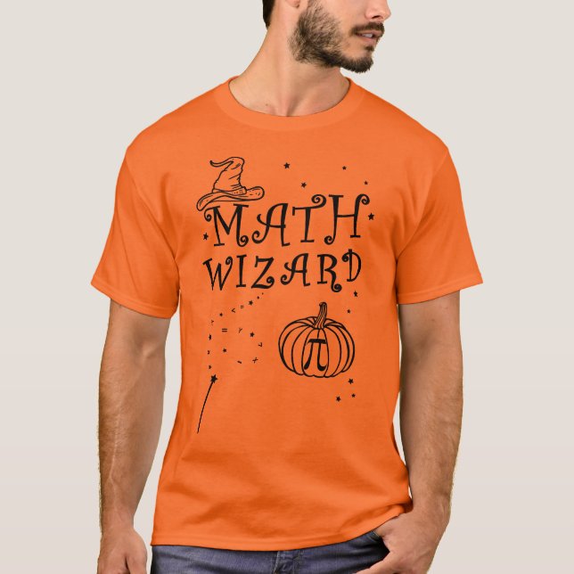 Cute Math Wizard Pumpkin Pi Paj Teacher Halloween T Shirt (Framsida)