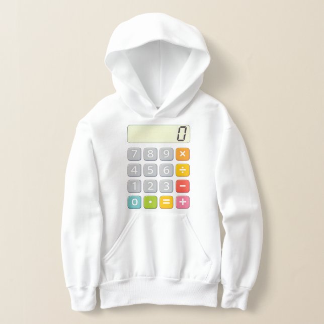 Cute Maths Calculator Hoodie for Kids School T Shirt (Laydown)