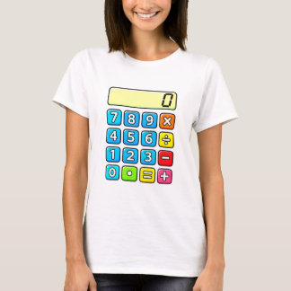 Cute Maths Calculator Numbers Cartoon T Shirt Kids