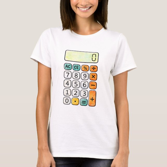 Cute Maths Calculator T Shirt for Kids School (Framsida)