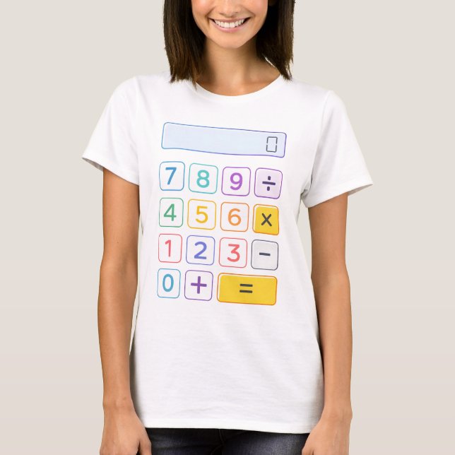 Cute Maths Calculator T Shirt for Kids School (Framsida)
