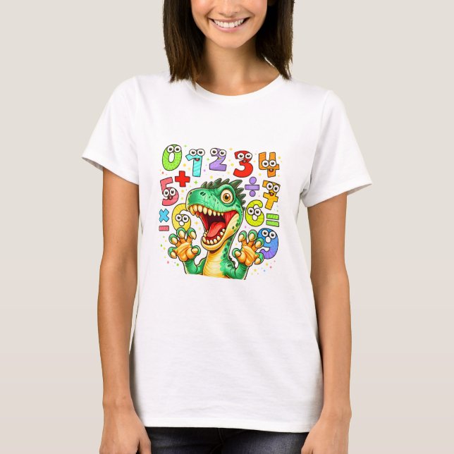 Cute Maths Crocodile Numbers T Shirt for Kids (Framsida)