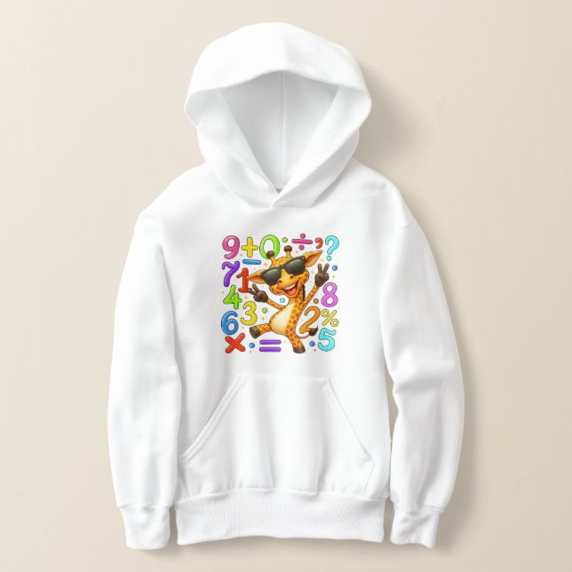 Cute Maths Fox Numbers Hoodie for Kids T Shirt (Laydown)