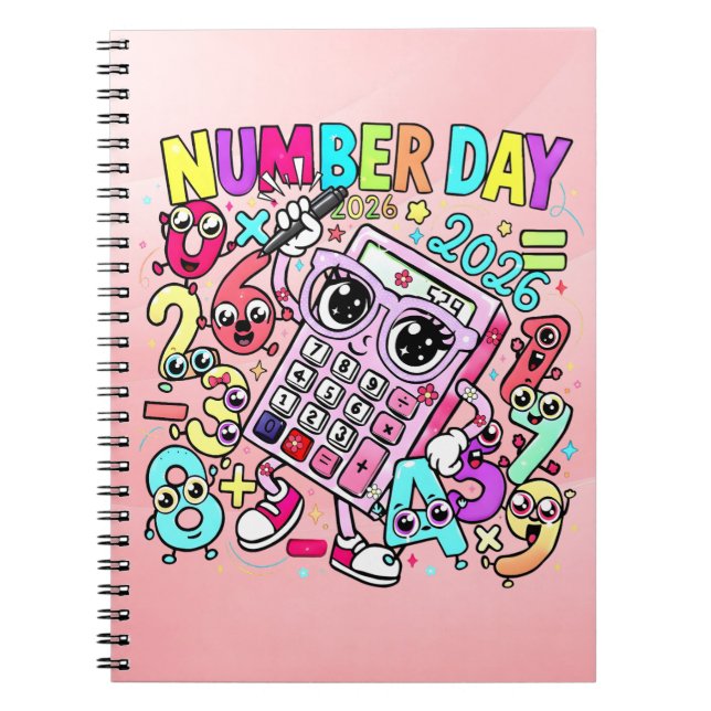 Cute Maths Number Day Notebook for Primary School Anteckningsbok (Framsidan)