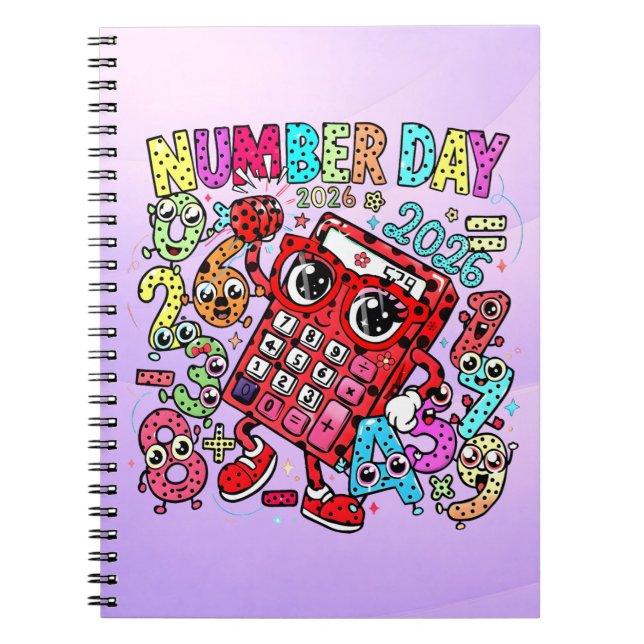 Cute Maths Number Day Notebook for Primary School Anteckningsbok (Framsidan)