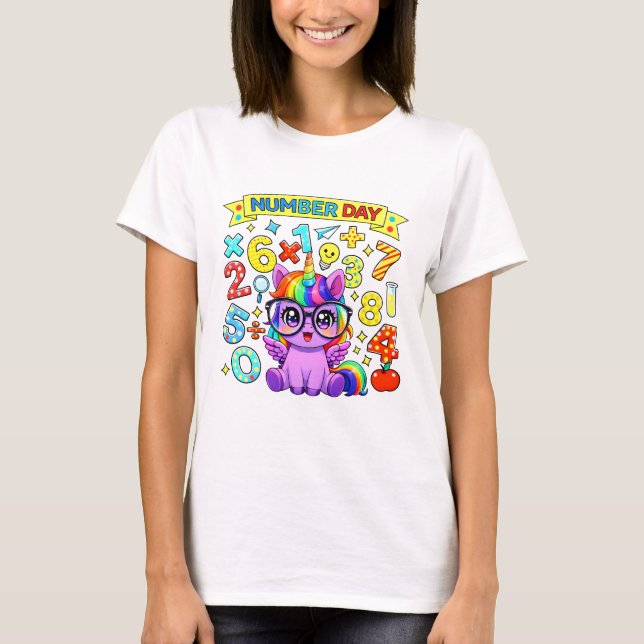 Cute Maths Numbers Elephant Cartoon T Shirt Kids!! (Framsida)