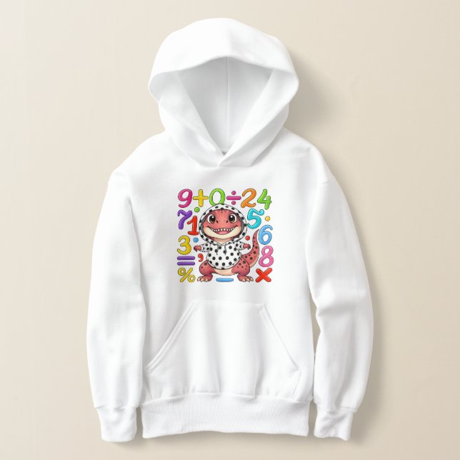 Cute Maths Numbers Hoodie for Kids School T Shirt (Laydown)