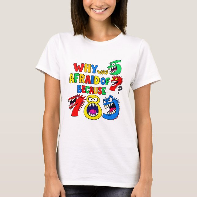 Cute Maths Numbers Monsters Cartoon T Shirt Kids!! (Framsida)
