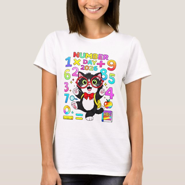 Cute Maths Numbers Panda Number Day T Shirt Kids!! (Framsida)