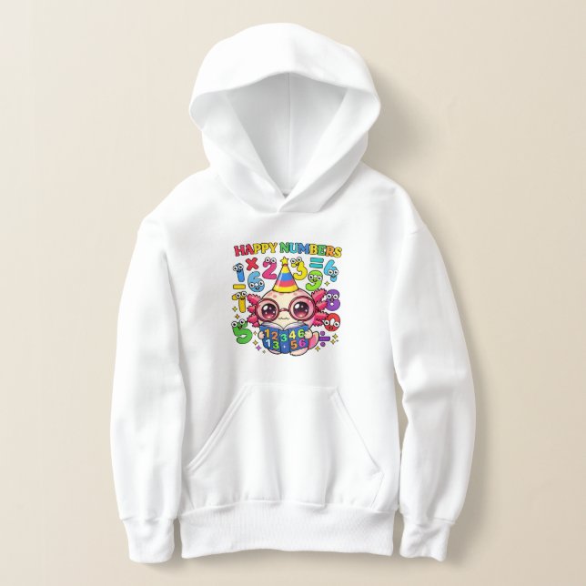 Cute Maths Numbers Truck Number Day Hoodie Kids UK T Shirt (Laydown)