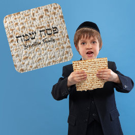 Cute Matzah Jewish Helgdag Hebrew Passover Fyrkantigt Klistermärke