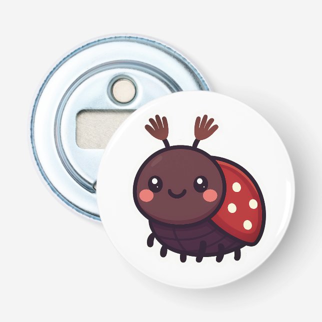 Cute May Beetle - Kawaii Forest Charm Flasköppnare (Framsidan)