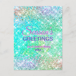 Cute Mbre grönt glitter jul nytt år Vykort