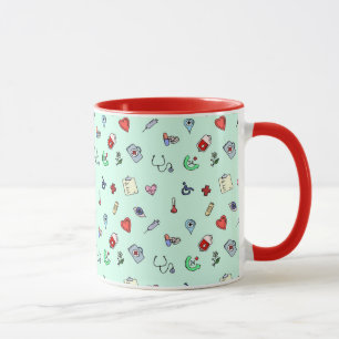 Cute Medical Icon Mönster Mugg