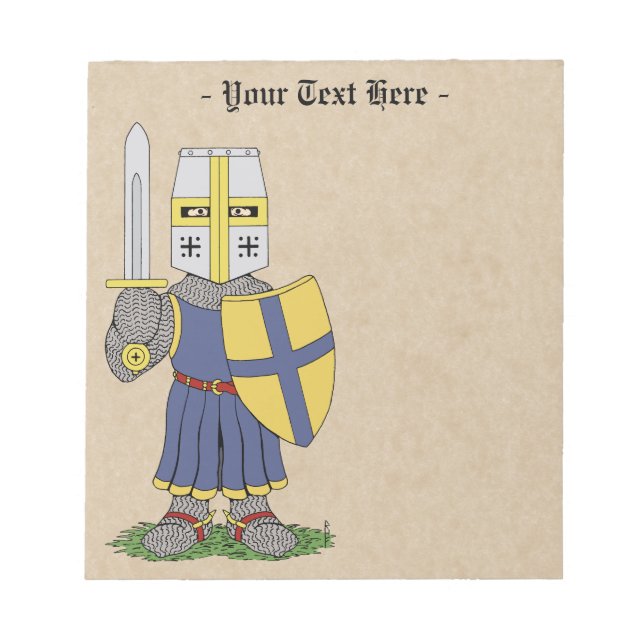 Cute Medieval Knight Anteckningsblock (Framsida)