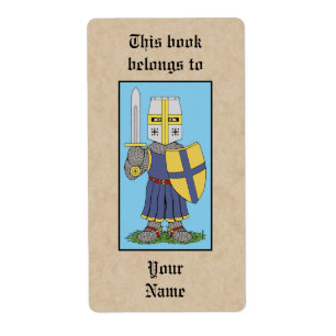 Cute Medieval Knight Bookplate Fraktsedel
