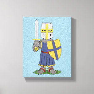 Cute Medieval Knight Canvastryck