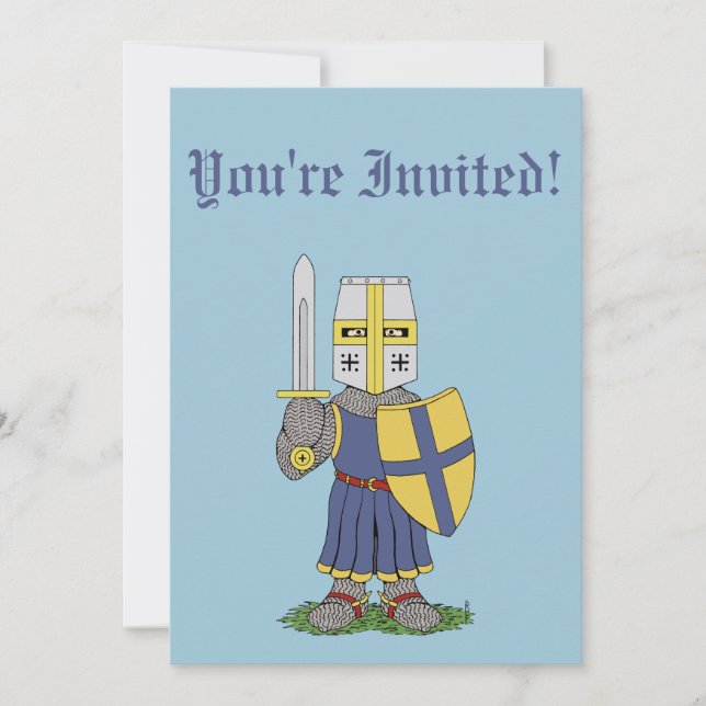 Cute Medieval Knight Inbjudningar (Framsida)