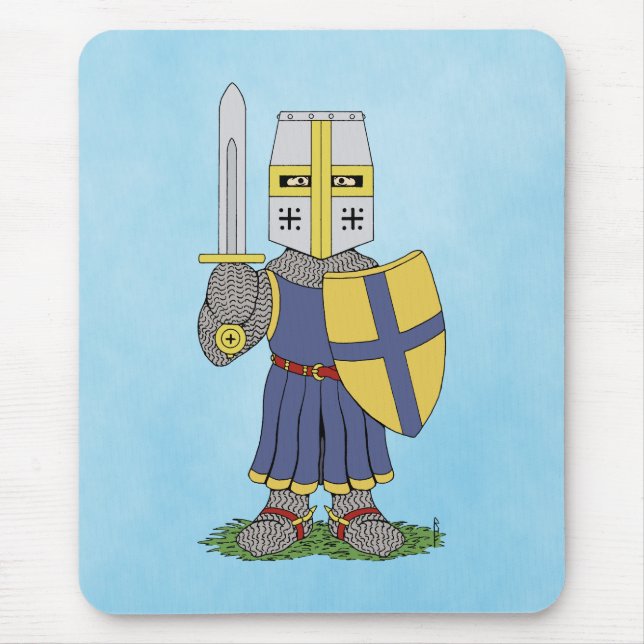 Cute Medieval Knight Mouse Pad Musmatta (Framsidan)