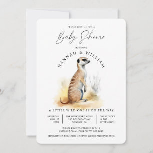 Cute Meerkat Baby Shower Gender Neutral Inbjudningar