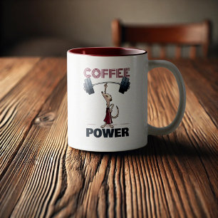 Cute Meerkat Coffee Power Weightlift Tecknad Två-Tonad Mugg