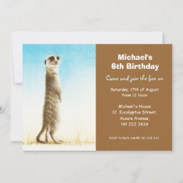 Cute Meerkat Födelsedagsfest inbjudan