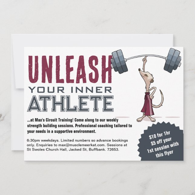 Cute Meerkat frigör Tecknaden för din inre Idrotts Inbjudningar (Framsida)