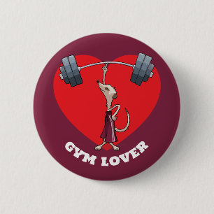 Cute Meerkat Gym Älskare Funny Weightlyftande Teck Knapp