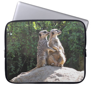 Cute Meerkat par på den bärbara datorn Sten Fodral