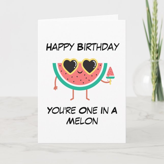 Cute Melon Puns roliga moster-födelsedagskort Kort (Framsida)