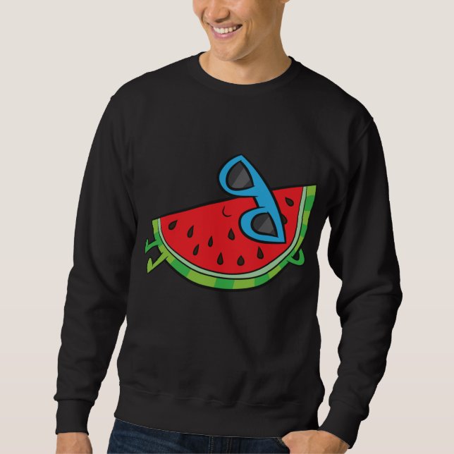 Cute Melon, sommarfruktsunglass på vattenmelon Lång Ärmad Tröja (Framsida)