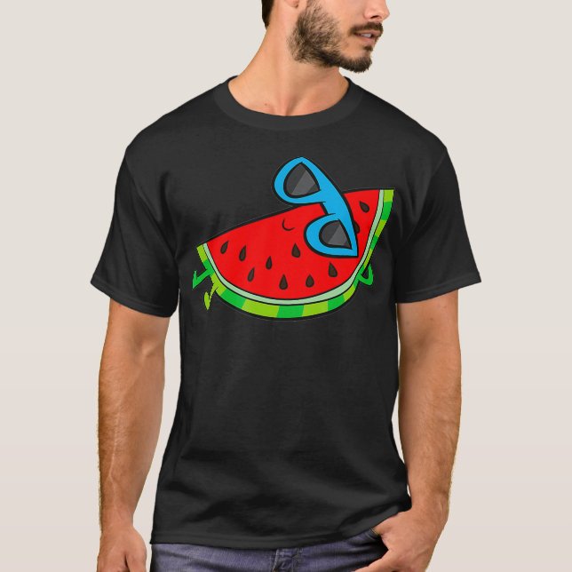 Cute Melon, sommarfruktsunglass på vattenmelon T Shirt (Framsida)