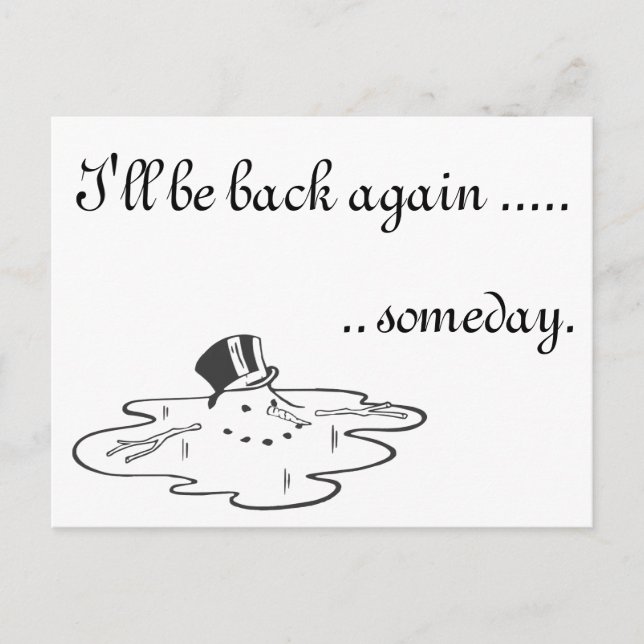 Cute melted Snögubbe Old Silke Top hat Helg Vykort (Framsida)